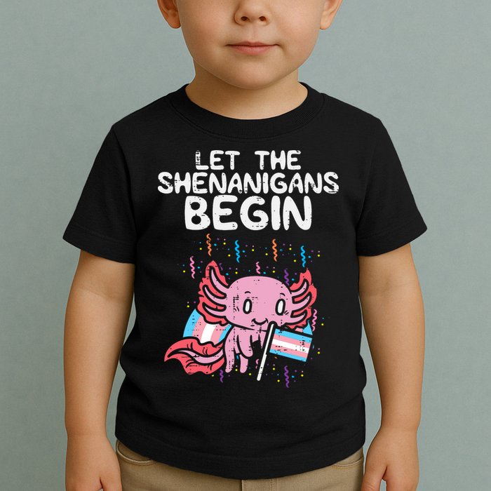 Axolotl Transgende.r Flag Shenanigans Tran.s Transsexual Pride Toddler T-Shirt