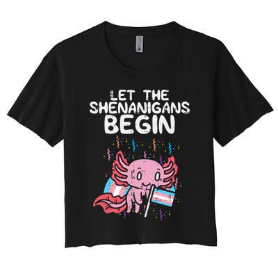 Axolotl Transgende.r Flag Shenanigans Tran.s Transsexual Pride Crop Top