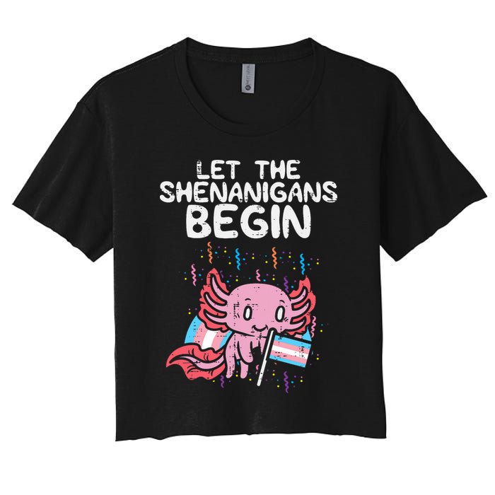 Axolotl Transgende.r Flag Shenanigans Tran.s Transsexual Pride Crop Top