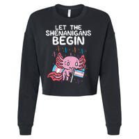 Axolotl Transgende.r Flag Shenanigans Tran.s Transsexual Pride Cropped Pullover Crew