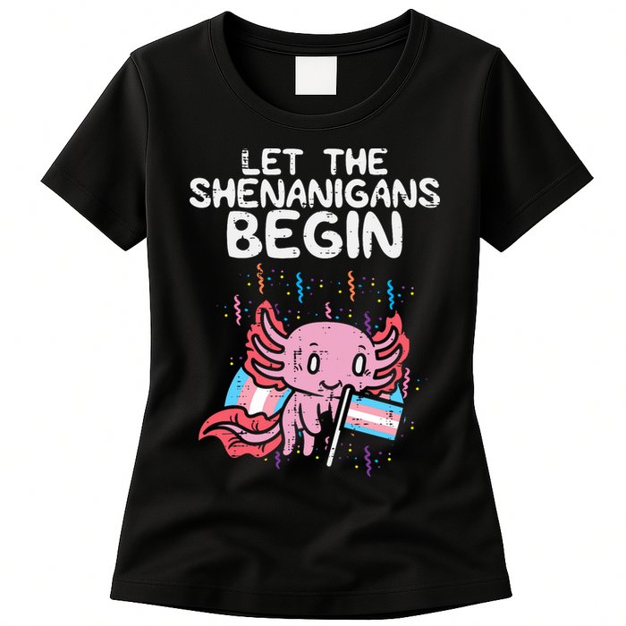 Axolotl Transgende.r Flag Shenanigans Tran.s Transsexual Pride Womens T-Shirt