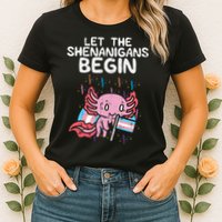 Axolotl Transgende.r Flag Shenanigans Tran.s Transsexual Pride Womens T-Shirt