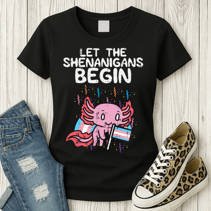 Axolotl Transgende.r Flag Shenanigans Tran.s Transsexual Pride Womens T-Shirt
