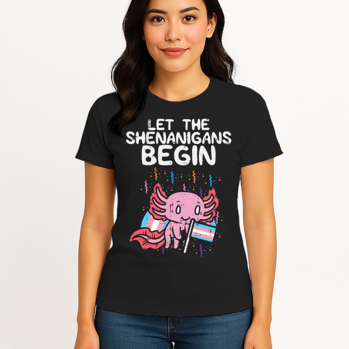 Axolotl Transgende.r Flag Shenanigans Tran.s Transsexual Pride Womens T-Shirt