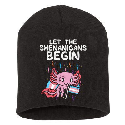 Axolotl Transgende.r Flag Shenanigans Tran.s Transsexual Pride Short Acrylic Beanie
