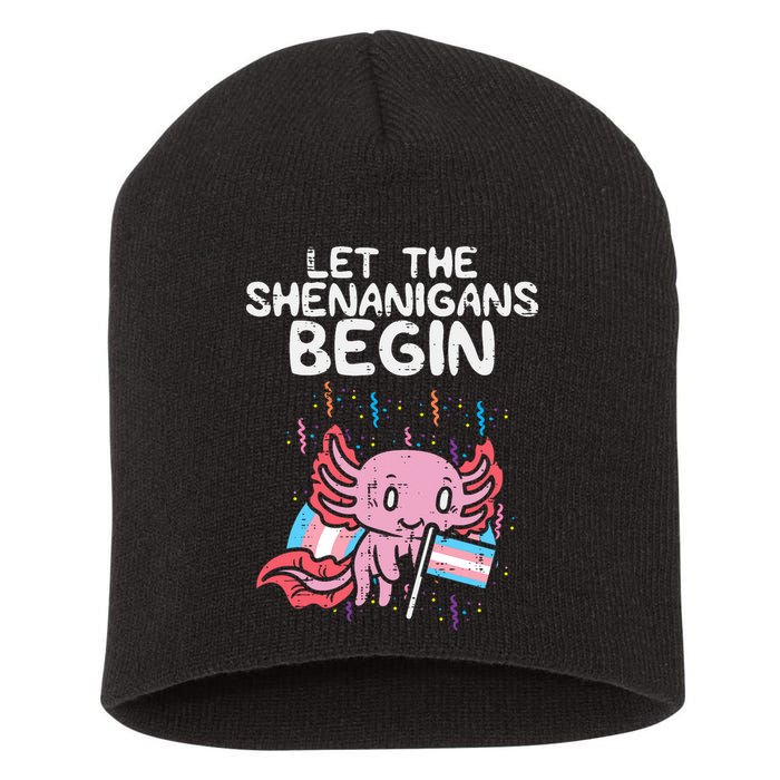 Axolotl Transgende.r Flag Shenanigans Tran.s Transsexual Pride Short Acrylic Beanie
