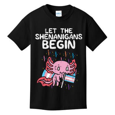 Axolotl Transgende.r Flag Shenanigans Tran.s Transsexual Pride Kids T-Shirt