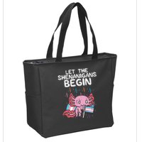 Axolotl Transgende.r Flag Shenanigans Tran.s Transsexual Pride Zip Tote Bag