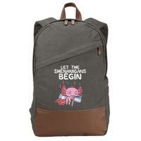 Axolotl Transgende.r Flag Shenanigans Tran.s Transsexual Pride Cotton Canvas Backpack