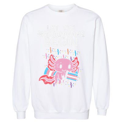 Axolotl Transgende.r Flag Shenanigans Tran.s Transsexual Pride Garment-Dyed Sweatshirt