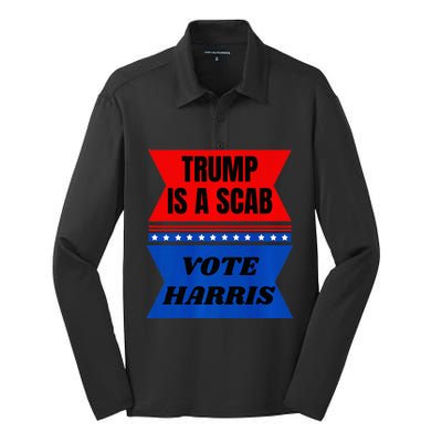 Anti Trump Fun Laundry Detergent Vote Harris 2024 Election Premium Silk Touch Performance Long Sleeve Polo