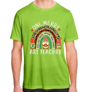 Art Teacher Funny Gnomes Christmas Teacher Rainbow Adult ChromaSoft Performance T-Shirt