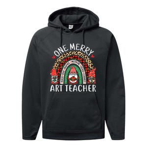 Art Teacher Funny Gnomes Christmas Teacher Rainbow Performance Fleece Hoodie