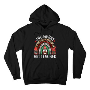 Art Teacher Funny Gnomes Christmas Teacher Rainbow Hoodie