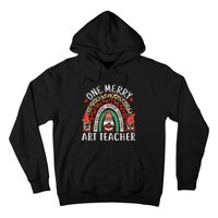 Art Teacher Funny Gnomes Christmas Teacher Rainbow Hoodie