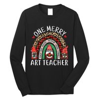 Art Teacher Funny Gnomes Christmas Teacher Rainbow Long Sleeve Shirt