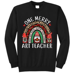 Art Teacher Funny Gnomes Christmas Teacher Rainbow Sweatshirt