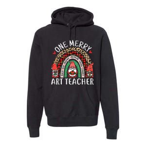 Art Teacher Funny Gnomes Christmas Teacher Rainbow Premium Hoodie