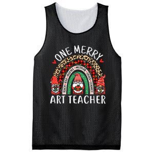 Art Teacher Funny Gnomes Christmas Teacher Rainbow Mesh Reversible Basketball Jersey Tank