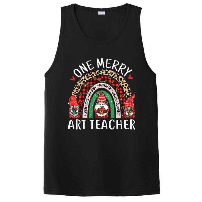 Art Teacher Funny Gnomes Christmas Teacher Rainbow PosiCharge Competitor Tank