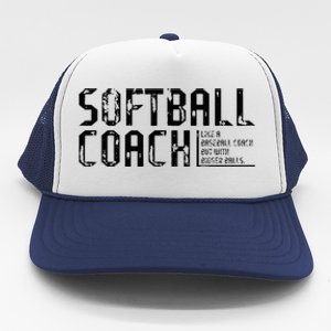 AS Tees Funny Comical Softball Coach Baseball Bigger Balls Trucker Hat