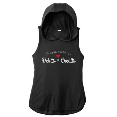 Accountant T Funny Debits Equals Credits CPA Ladies PosiCharge Tri-Blend Wicking Draft Hoodie Tank