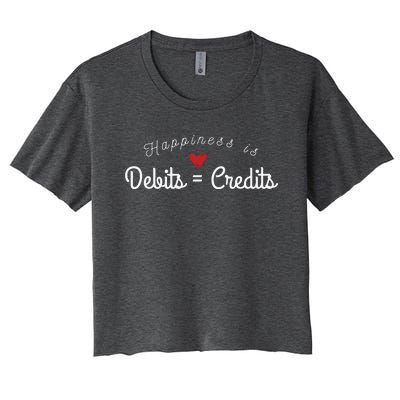 Accountant T Funny Debits Equals Credits CPA Women's Crop Top Tee