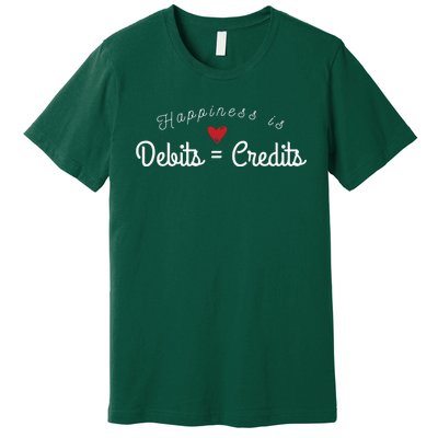 Accountant T Funny Debits Equals Credits CPA Premium T-Shirt