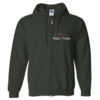 Accountant T Funny Debits Equals Credits CPA Full Zip Hoodie