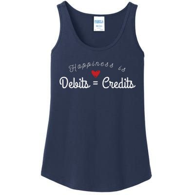 Accountant T Funny Debits Equals Credits CPA Ladies Essential Tank