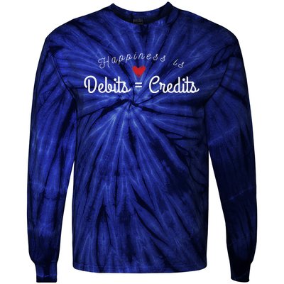 Accountant T Funny Debits Equals Credits CPA Tie-Dye Long Sleeve Shirt