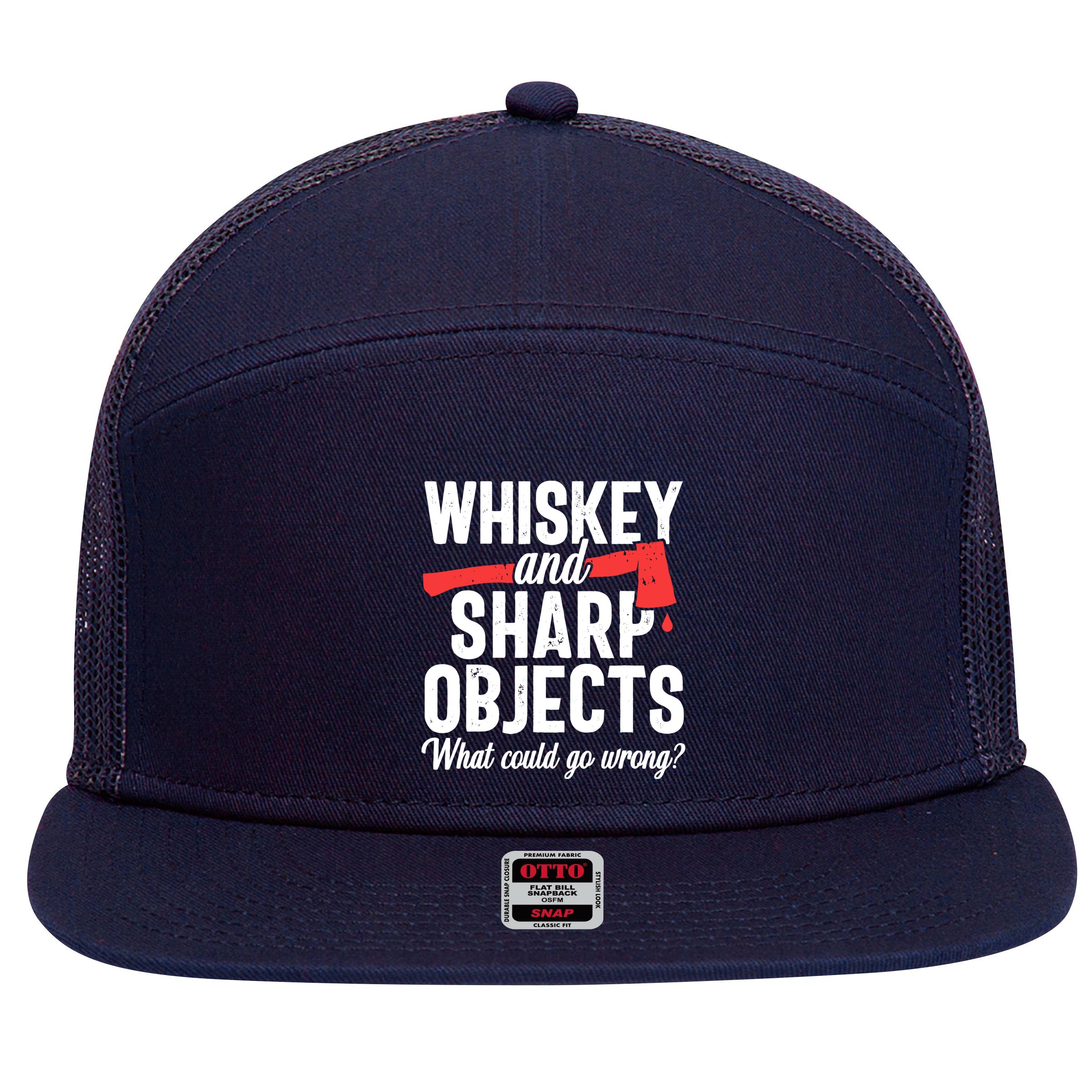 Axe Throwing Funny Targets Hatchet Lumberjack Gift 7 Panel Mesh Trucker Snapback Hat