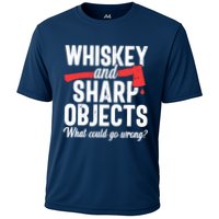Axe Throwing Funny Targets Hatchet Lumberjack Gift Cooling Performance Crew T-Shirt