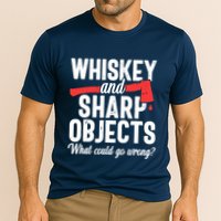 Axe Throwing Funny Targets Hatchet Lumberjack Gift Cooling Performance Crew T-Shirt
