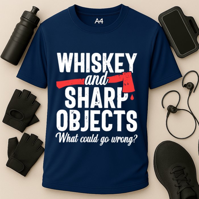 Axe Throwing Funny Targets Hatchet Lumberjack Gift Cooling Performance Crew T-Shirt