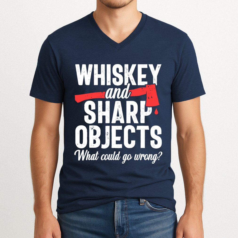 Axe Throwing Funny Targets Hatchet Lumberjack Gift V-Neck T-Shirt