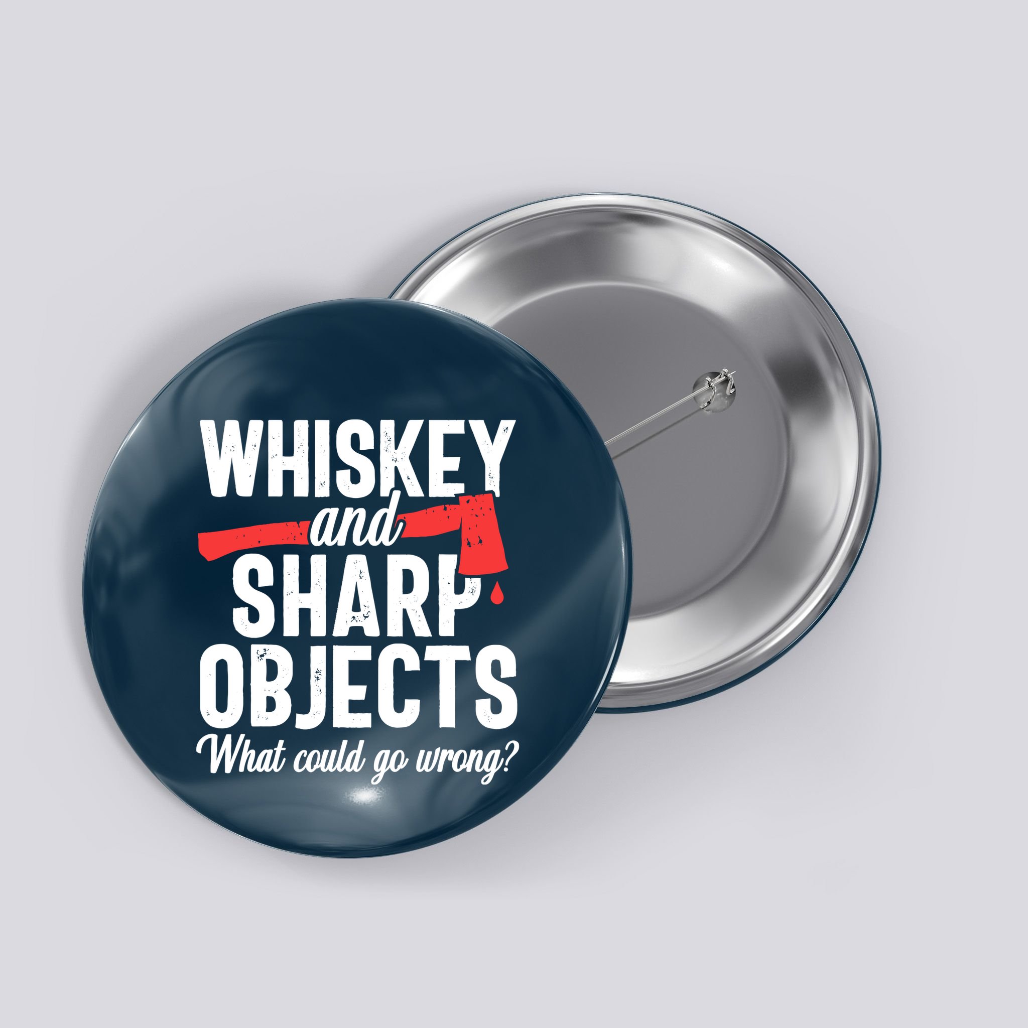 Axe Throwing Funny Targets Hatchet Lumberjack Gift Button