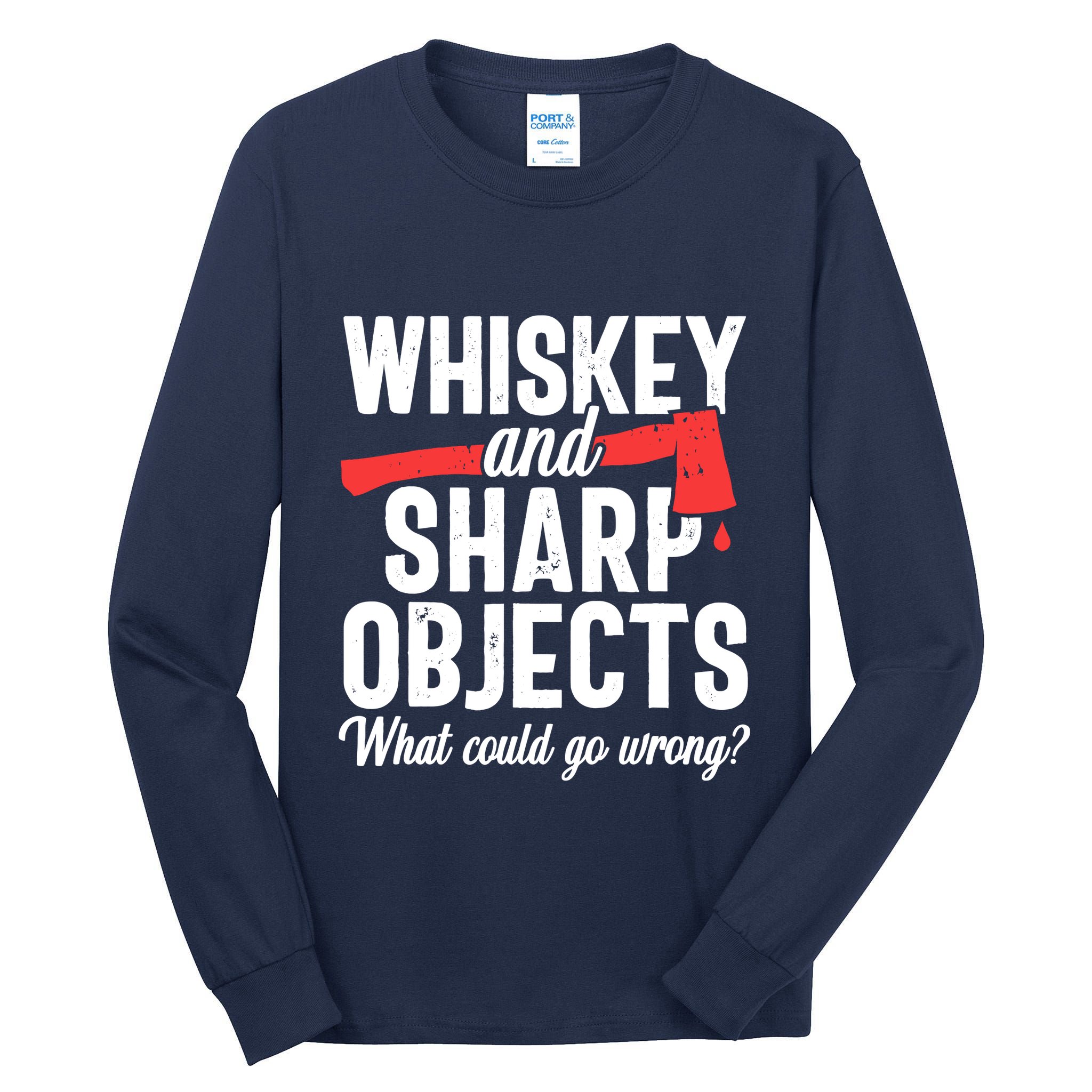 Axe Throwing Funny Targets Hatchet Lumberjack Gift Tall Long Sleeve T-Shirt