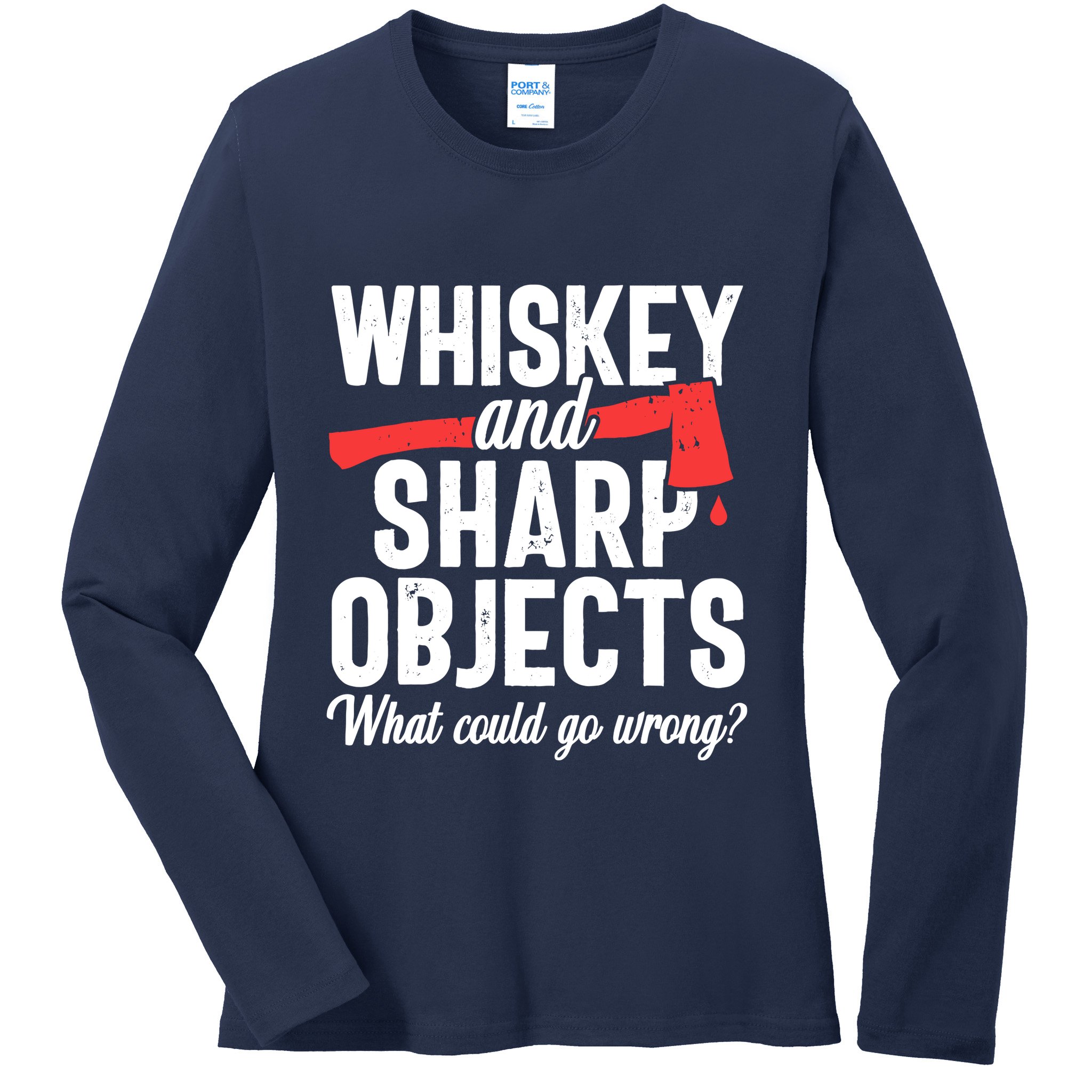 Axe Throwing Funny Targets Hatchet Lumberjack Gift Ladies Long Sleeve Shirt