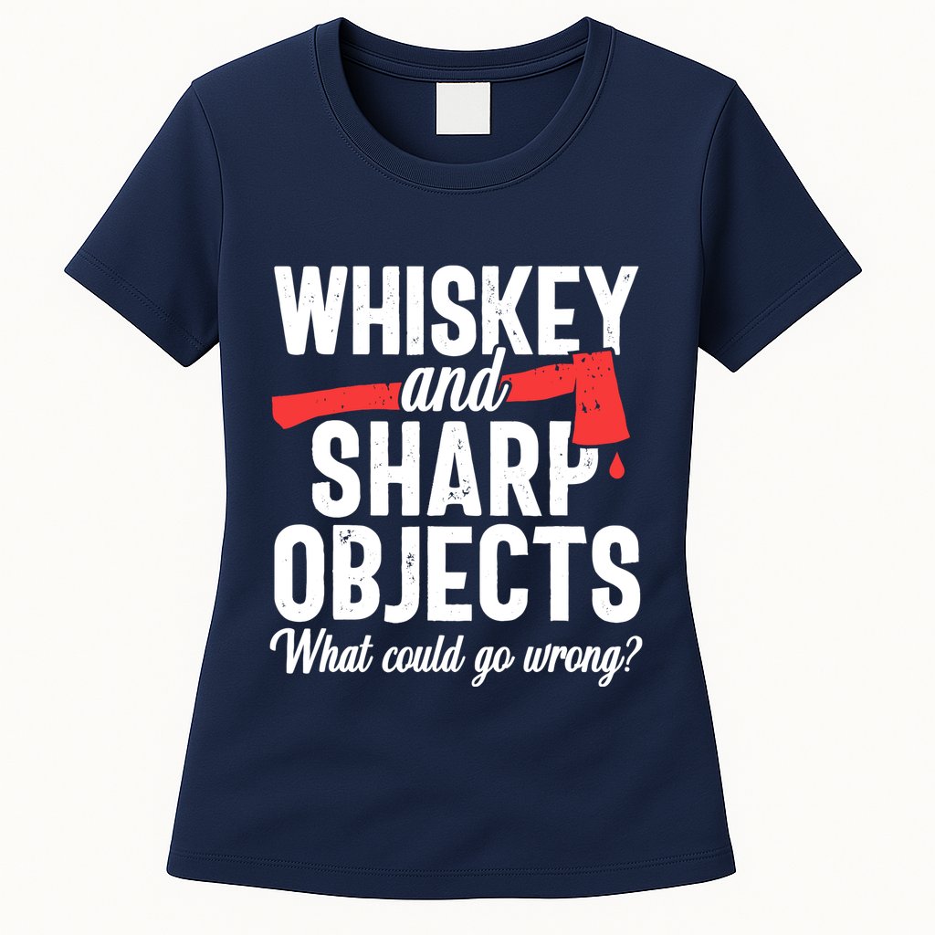 Axe Throwing Funny Targets Hatchet Lumberjack Gift Womens T-Shirt