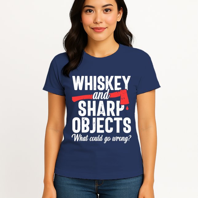 Axe Throwing Funny Targets Hatchet Lumberjack Gift Womens T-Shirt