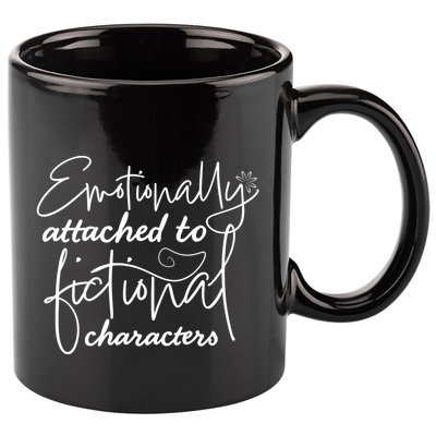 Attached To Fictional Characters Book Lovers 11oz C Handle Ceramic Mug