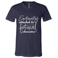 Attached To Fictional Characters Book Lovers V-Neck T-Shirt
