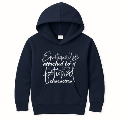 Attached To Fictional Characters Book Lovers Kids Hoodie