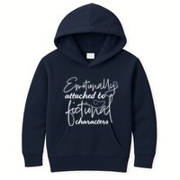 Attached To Fictional Characters Book Lovers Kids Hoodie