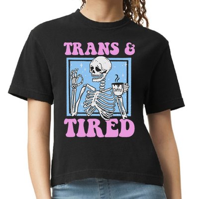 And Tired Funny Skeleton Lgbt Pride Comfort Colors Boxy T-Shirt