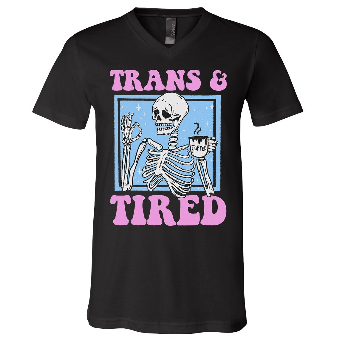 And Tired Funny Skeleton Lgbt Pride V-Neck T-Shirt