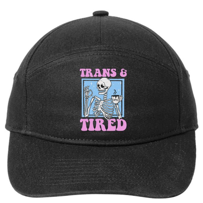 And Tired Funny Skeleton Lgbt Pride 7-Panel Snapback Hat