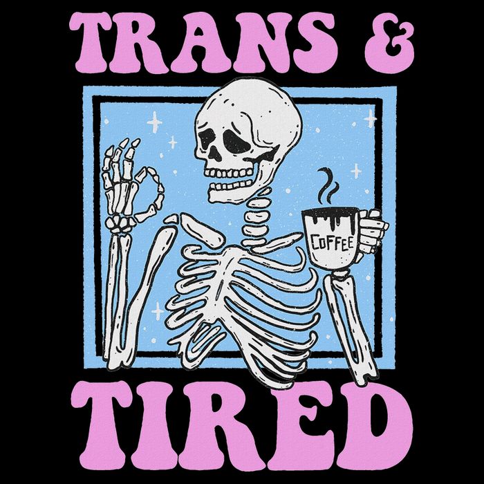 And Tired Funny Skeleton Lgbt Pride Bucket Hat