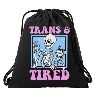 And Tired Funny Skeleton Lgbt Pride Drawstring Bag